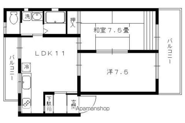 パステルハイム(2LDK/2階)の間取り写真