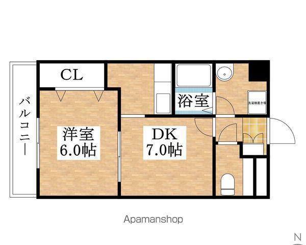 ライラック ウィンド(1DK/3階)の間取り写真