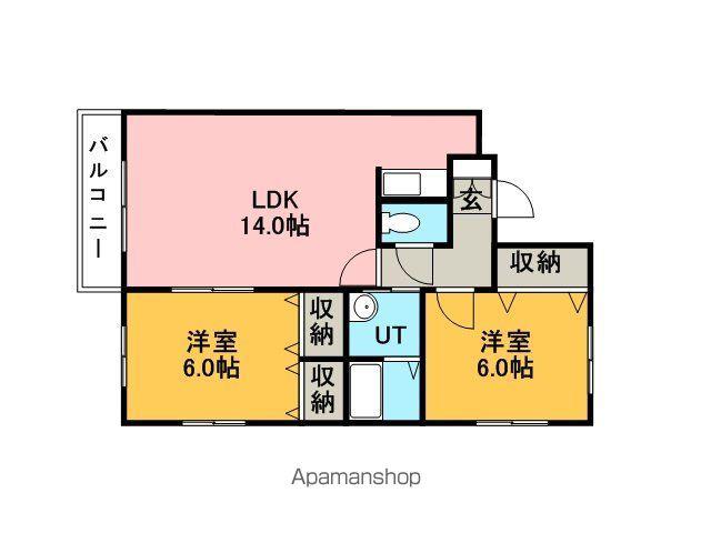 イースヴィレッヂ(2LDK/2階)の間取り写真