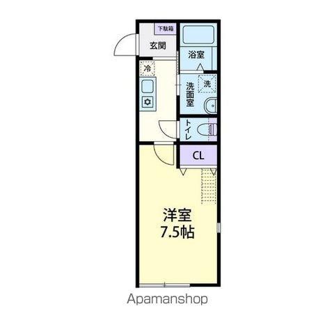 ヨークパレス・3(1K/1階)の間取り写真