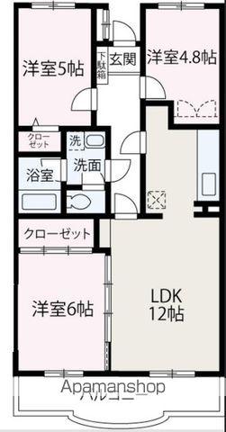 エスポワール新座(3LDK/1階)の間取り写真