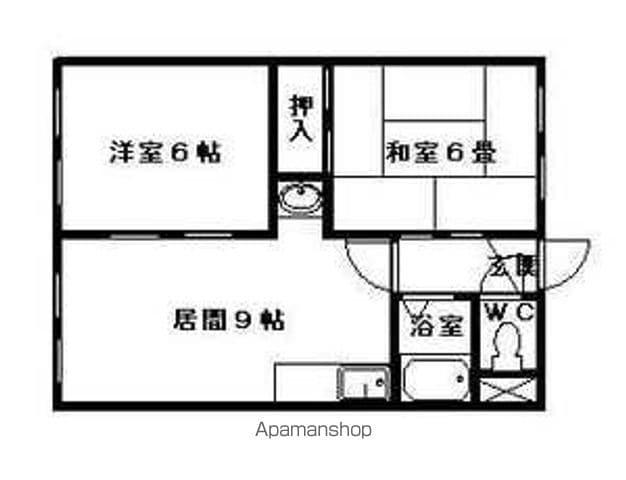 ラフォーレ北海(2DK/1階)の間取り写真
