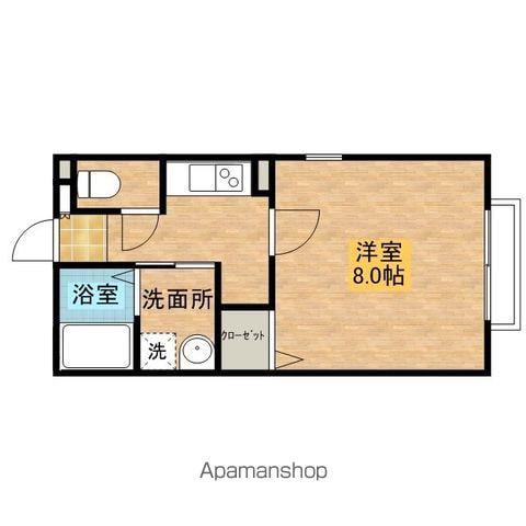 モデラート(1K/1階)の間取り写真