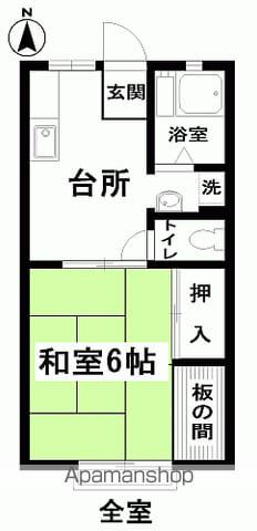 グリーンハイツ(1DK/1階)の間取り写真