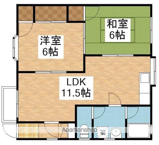 ヴィラ・ランコントレ(2LDK/1階)の間取り写真