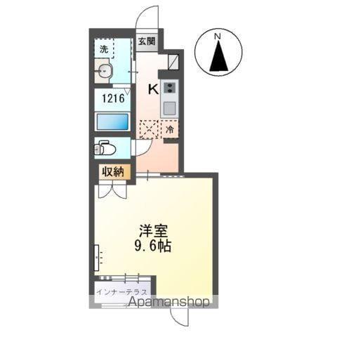 ムスカリ(1K/1階)の間取り写真