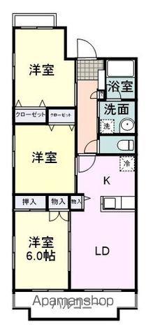 マンション翡翠(3LDK/3階)の間取り写真
