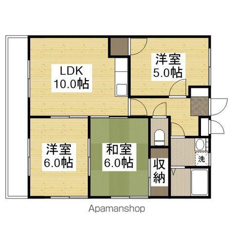 アップス安東Ⅵ(3LDK/2階)の間取り写真