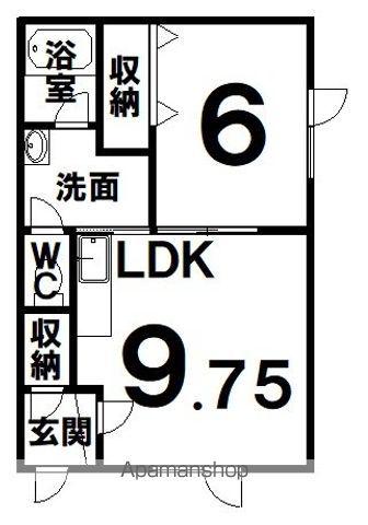 ミレニアムハイツ(1LDK/1階)の間取り写真