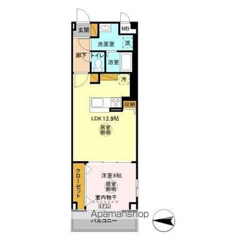 グランベルみらい平(1LDK/3階)の間取り写真