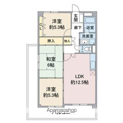 ロイヤルメゾン Ⅱ(3LDK/4階)の間取り写真