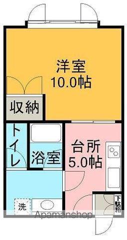 ハイツノースグラスⅢ(1DK/2階)の間取り写真