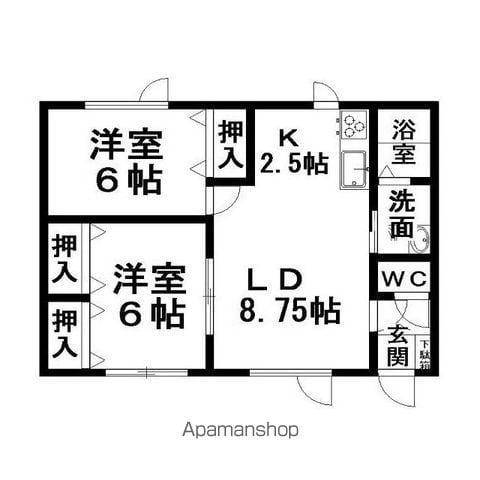 ラポール(2LDK/1階)の間取り写真