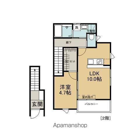 ウィステリア石井(1LDK/2階)の間取り写真