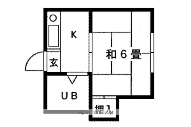 ドミトリー青葉(1K/2階)の間取り写真
