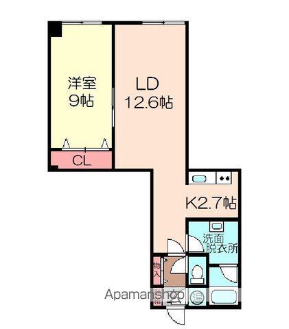 NC WING8(1LDK/3階)の間取り写真