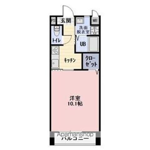 パルタージュA棟(1K/1階)の間取り写真