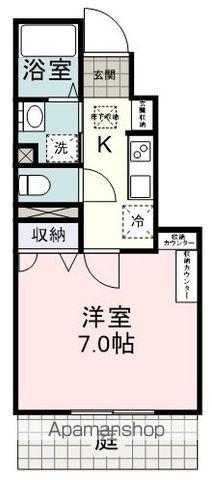 SコートⅣ(1K/1階)の間取り写真