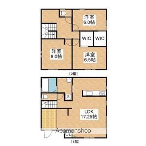 愛知高速東部丘陵線 はなみずき通駅 徒歩8分 2階建 新築(3LDK)の間取り写真