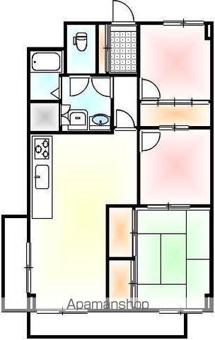 青葉台マンション(3LDK/8階)の間取り写真