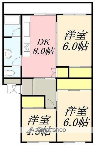 ヴィラナリー函館1号棟 (3DK/5階)の間取り写真