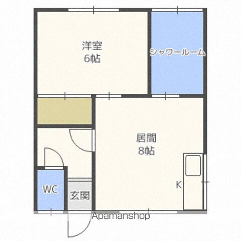 眞鶴荘(1DK/2階)の間取り写真