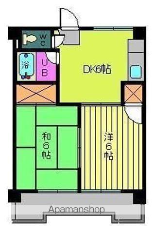 第21杉フラット(2DK/4階)の間取り写真