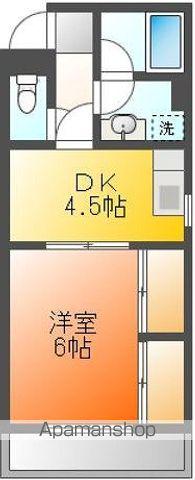 ファインズコート福生(1DK/5階)の間取り写真