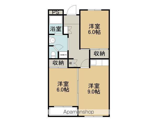 光ハイツ(2DK/3階)の間取り写真