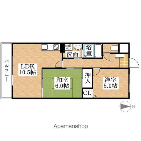 エクセル東須ヶ口(2LDK/2階)の間取り写真