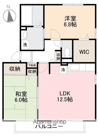 プレスティージュⅠA・B棟(2LDK/2階)の間取り写真