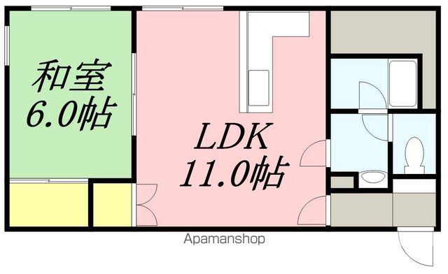 本町ハイツタイプⅠ(1LDK/3階)の間取り写真