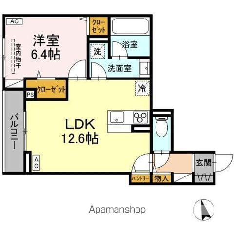 D-ROOM野田町(1LDK/2階)の間取り写真