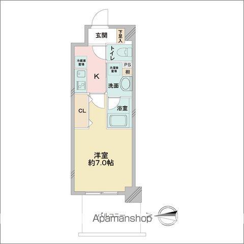 ジュール亀島(1K/3階)の間取り写真