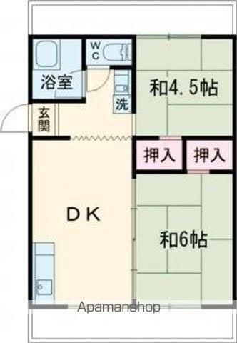 中山ハイツ(2DK/2階)の間取り写真