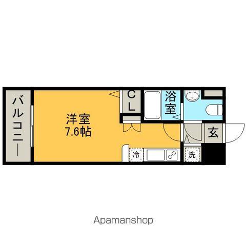 エンクレスト天神東(ワンルーム/6階)の間取り写真