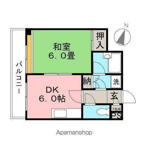 メゾン・ド・移川(1DK/2階)の間取り写真