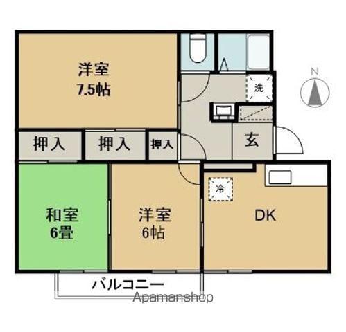 サンピア由佳(3DK/2階)の間取り写真