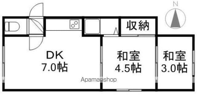 F406(2DK/1階)の間取り写真
