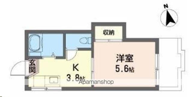 光コーポ(1K/2階)の間取り写真