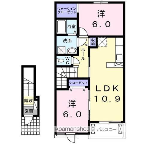 サーペンス セルペンスⅡ(2LDK/2階)の間取り写真