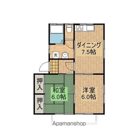グリーンコーポ植木2号館(2DK/1階)の間取り写真