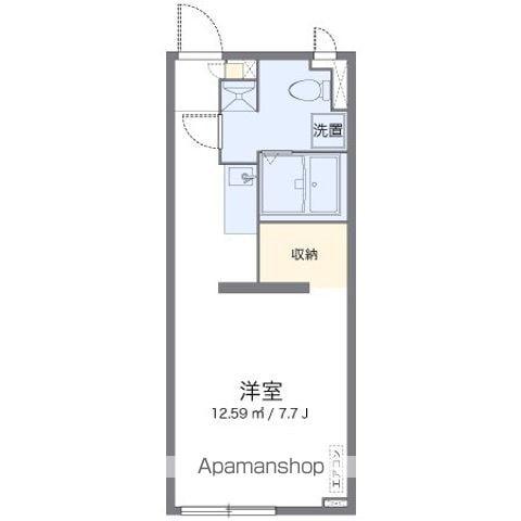 アルクルピナスⅤ(ワンルーム/1階)の間取り写真