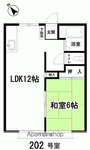 サニーハイツ(1LDK/2階)の間取り写真