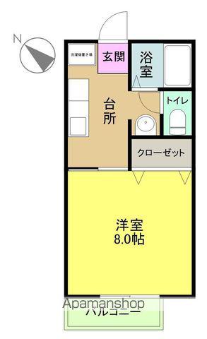 コスモハイムD(1K/1階)の間取り写真