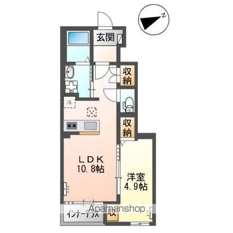 ナバーナⅢ取手(1LDK/1階)の間取り写真