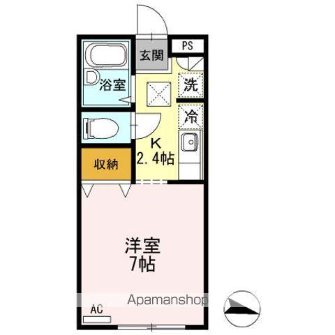 パセオ並木(1K/1階)の間取り写真