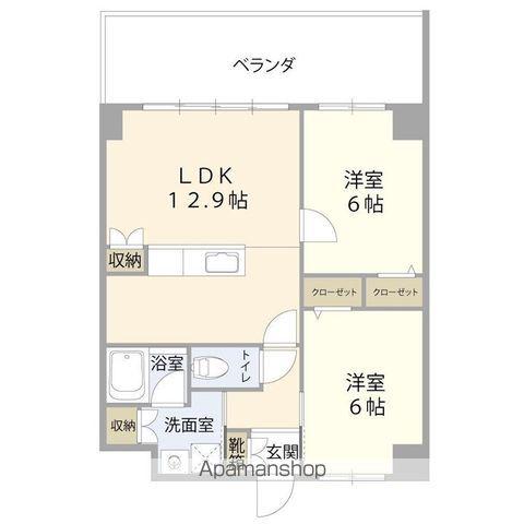 サンビセンテ佐真下(2LDK/2階)の間取り写真