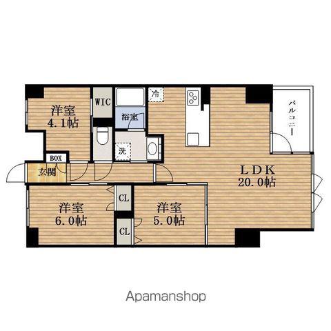 エスレジデンスTANIMACHIROKUCHOME ALO(3LDK/2階)の間取り写真