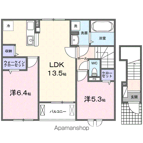 ブリリアントⅡ(2LDK/2階)の間取り写真